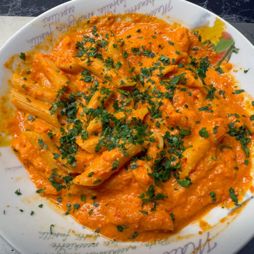 Penne alla crema di peperoni